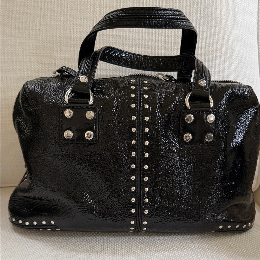 Michael Kors Black Patent Leather Studded Women's Handbag